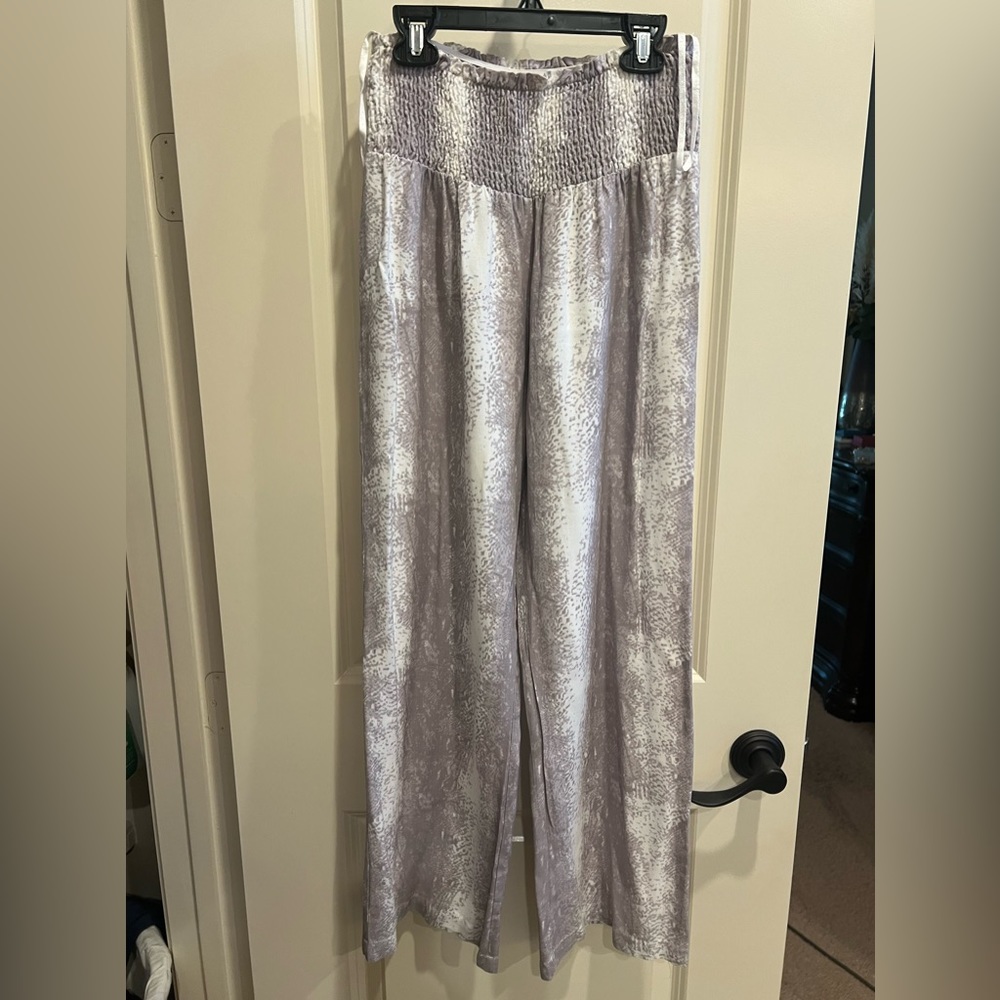 Sim & Sam wide elastic waistband wide leg Snake Print Boho pants size XS